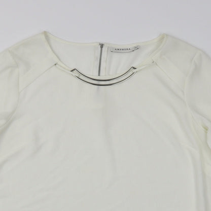 Womens UK Size 16 Amphora White Basic Blouse