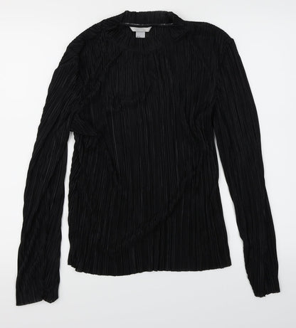 Womens UK Size M H&M Black Basic Blouse