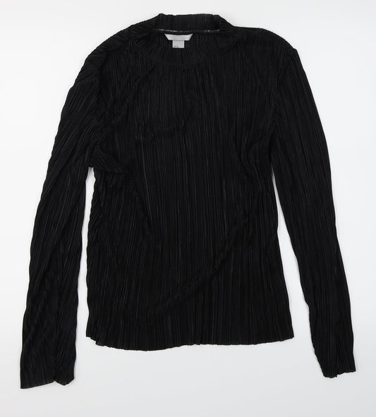Womens UK Size M H&M Black Basic Blouse