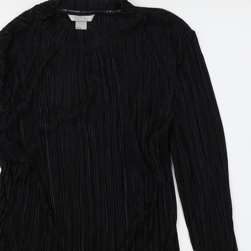 Womens UK Size M H&M Black Basic Blouse
