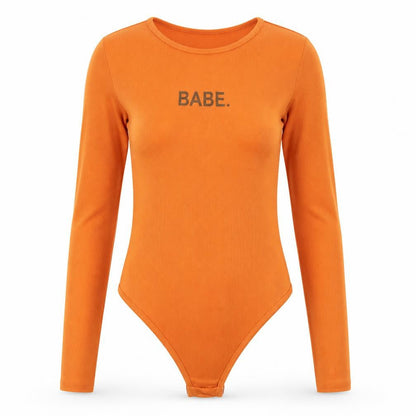 Womens Orange   Bodysuit One-Piece Size S