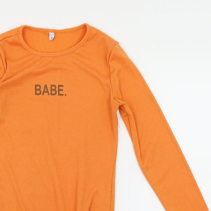 Preworn Womens Orange   Bodysuit One-Piece Size S