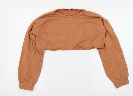 PRETTYLITTLETHING Womens Orange   Pullover Jumper Size 8  - Cropped