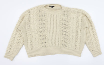 New Look Womens White   Pullover Jumper Size 12