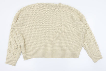 New Look Womens White   Pullover Jumper Size 12