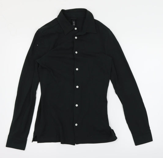 Mens UK Size XS H&M Green  Button-Up Long Sleeve Casual Shirt