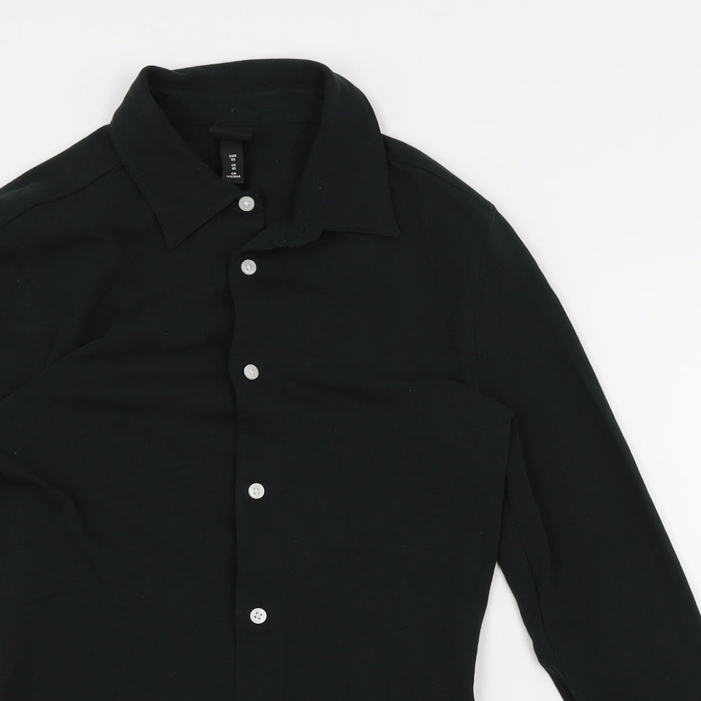 Mens UK Size XS H&M Green  Button-Up Long Sleeve Casual Shirt
