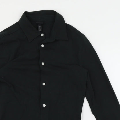 Mens UK Size XS H&M Green  Button-Up Long Sleeve Casual Shirt
