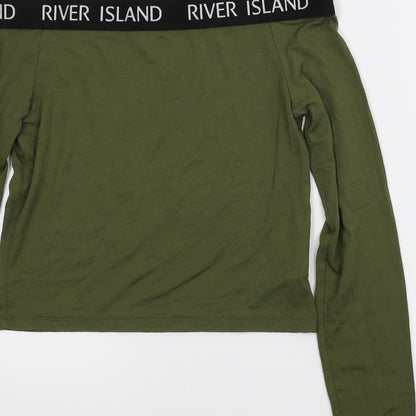 River Island Girls Green   Basic T-Shirt Size 11-12 Years