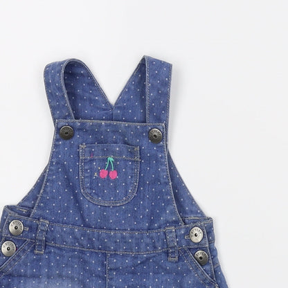 Very Girls Blue Spotted Denim A-Line  Size 9-12 Months  - Dungaree Dress
