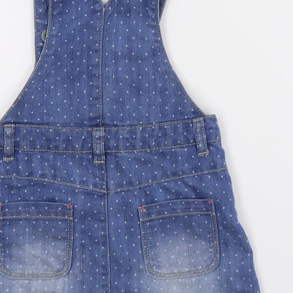 Very Girls Blue Spotted Denim A-Line  Size 9-12 Months  - Dungaree Dress