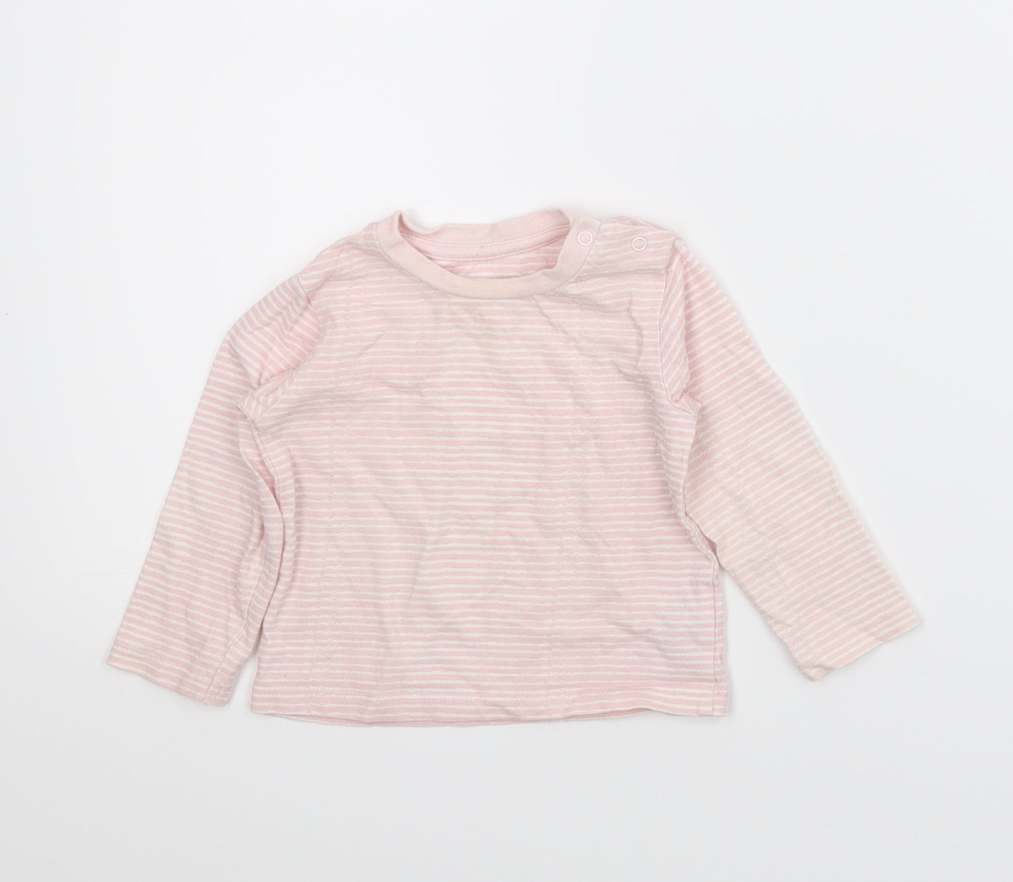 Very Girls Pink Striped  Basic T-Shirt Size 6-9 Months