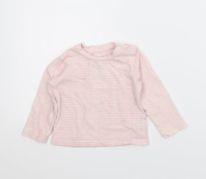 Very Girls Pink Striped  Basic T-Shirt Size 6-9 Months