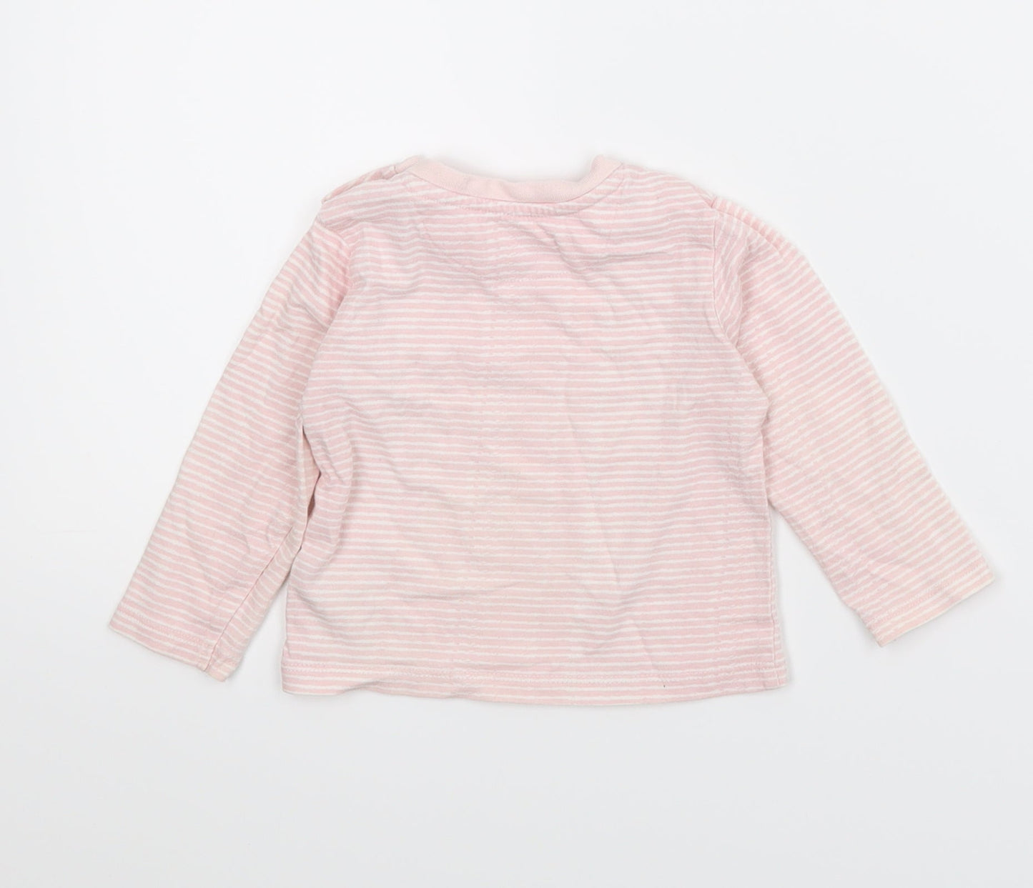 Very Girls Pink Striped  Basic T-Shirt Size 6-9 Months
