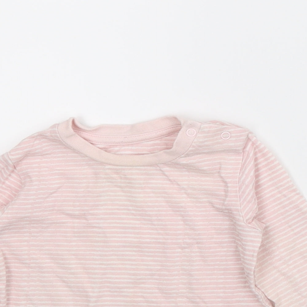 Very Girls Pink Striped  Basic T-Shirt Size 6-9 Months