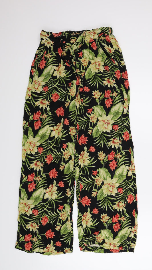 Primark Womens Green Floral  Bloomer Trousers Size 4 L27 in
