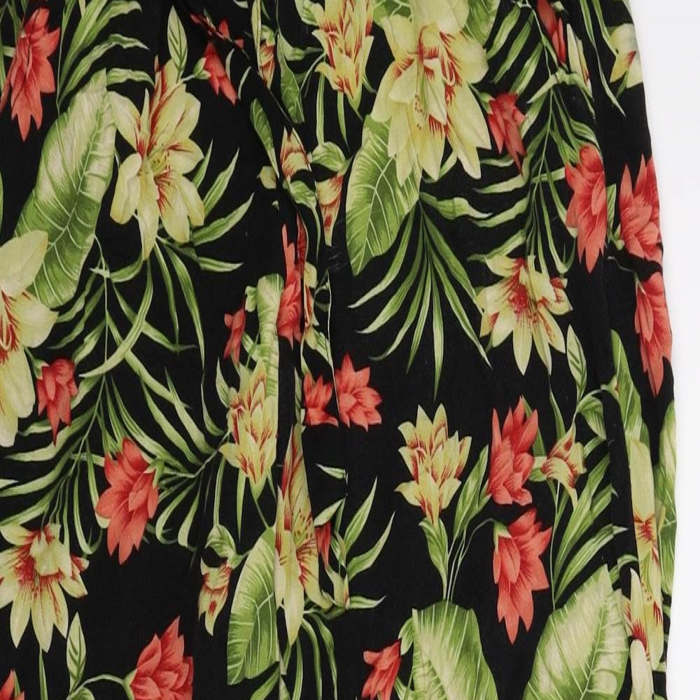 Primark Womens Green Floral  Bloomer Trousers Size 4 L27 in