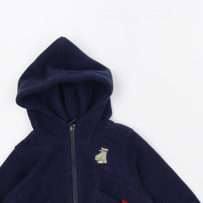 Boots Boys Blue  Fleece Basic Coat Coat Size 3-6 Months