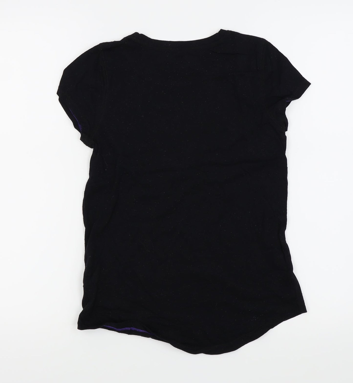 Womens UK Size 10 Preworn Black Basic T-Shirt