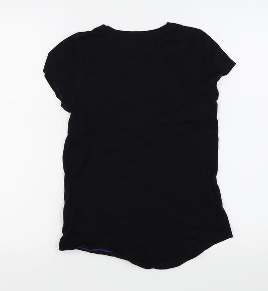 Womens UK Size 10 Preworn Black Basic T-Shirt