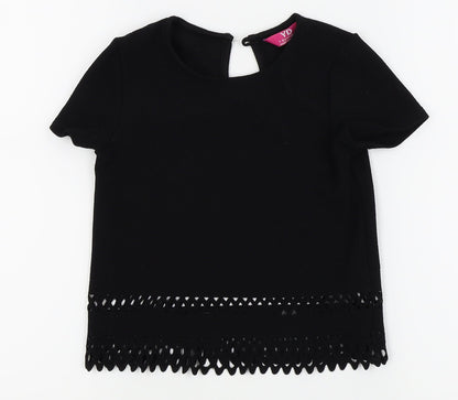 YD Girls Black   Basic Blouse Size 7-8 Years