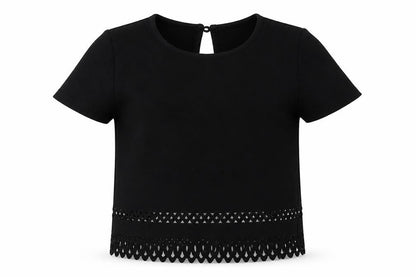 YD Girls Black   Basic Blouse Size 7-8 Years
