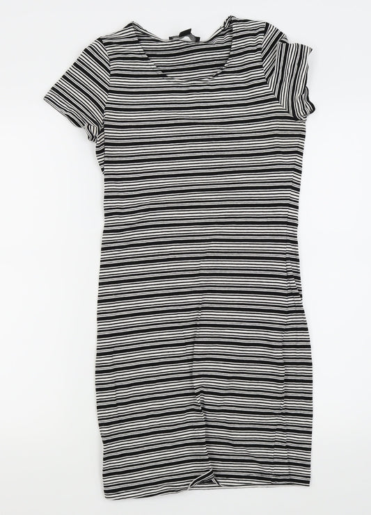 Primark Womens White Striped  Pencil Dress  Size 10