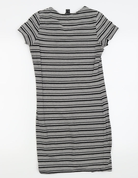 Primark Womens White Striped  Pencil Dress  Size 10