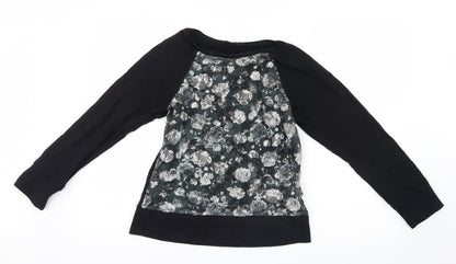 Atmosphere Womens Black Floral  Pullover Jumper Size 10