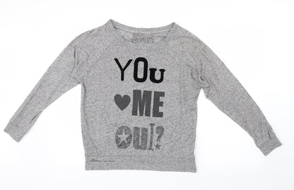 Womens UK Size 8 Preworn Grey Basic T-Shirt