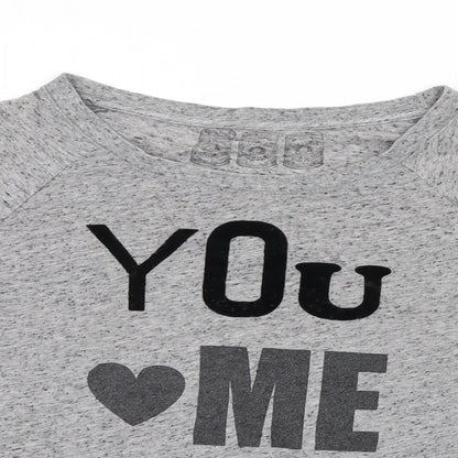 Womens UK Size 8 Preworn Grey Basic T-Shirt