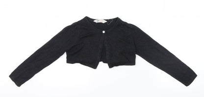 H&M Girls Black  Knit Cardigan Jumper Size 5-6 Years
