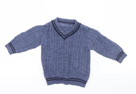 George Boys Blue  Knit Pullover Jumper Size 6-9 Months