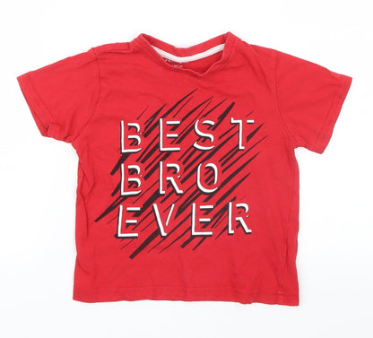 Primark Boys Red   Basic T-Shirt Size 2-3 Years