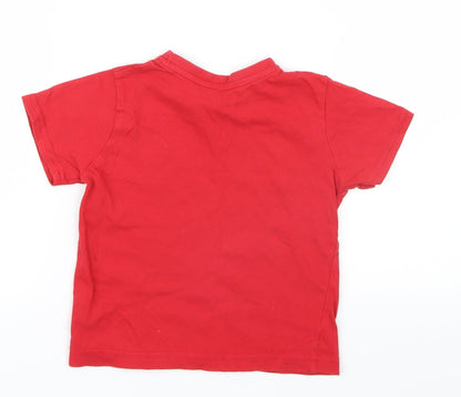 Primark Boys Red   Basic T-Shirt Size 2-3 Years