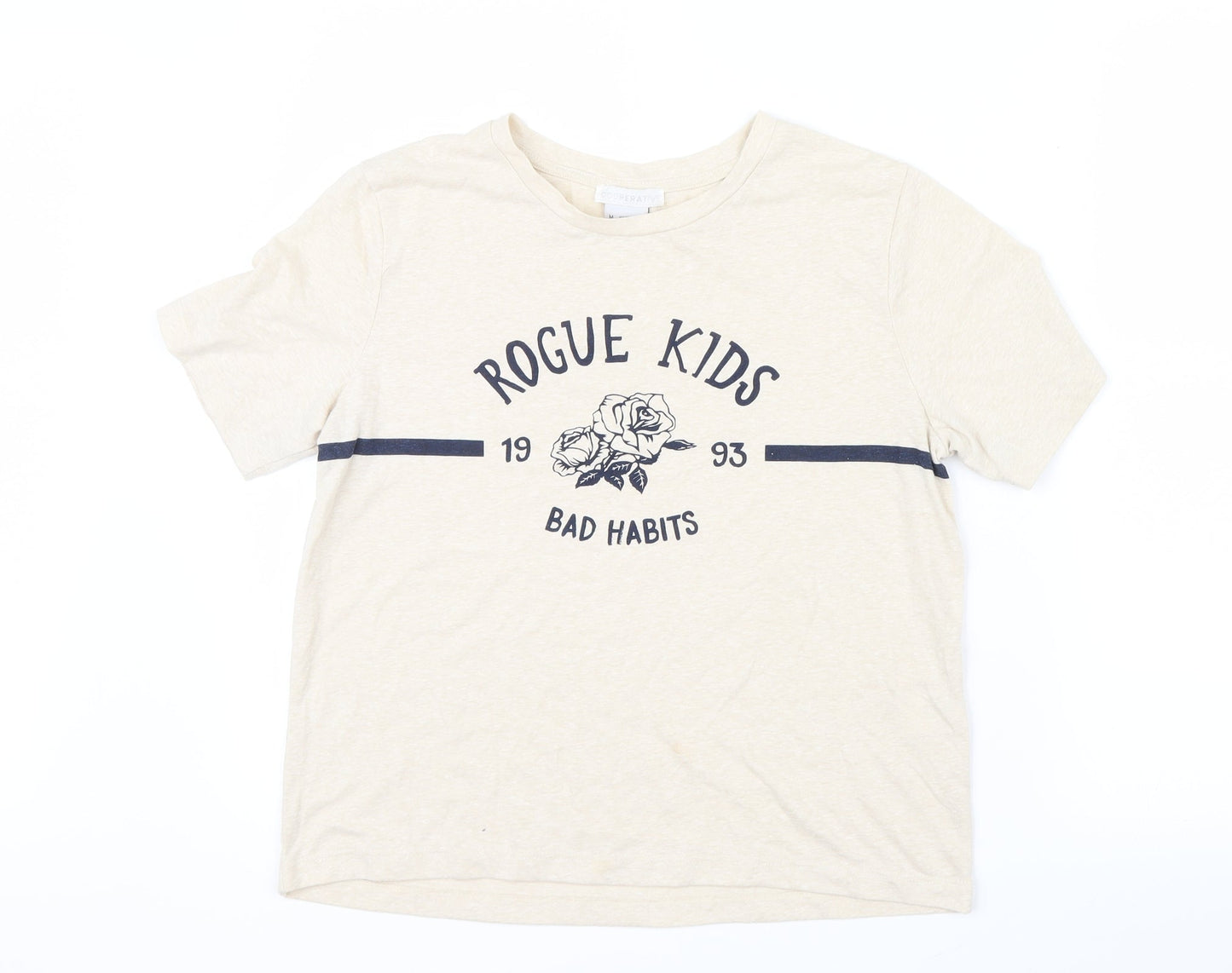 Womens UK Size M Cooperative Ivory Basic T-Shirt