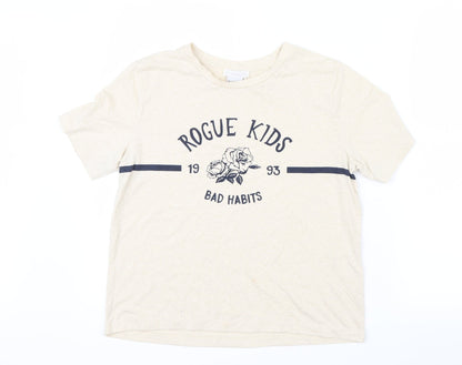 Womens UK Size M Cooperative Ivory Basic T-Shirt