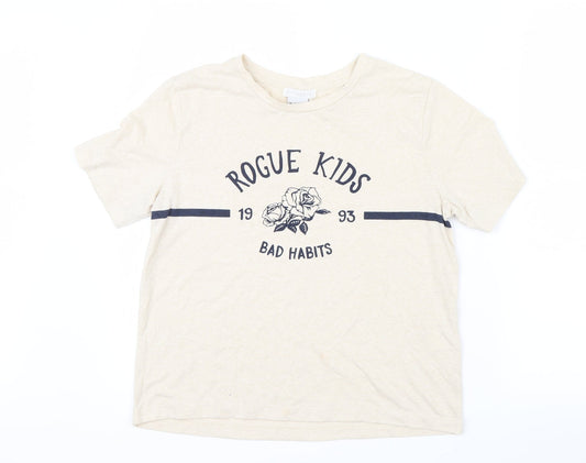 Womens UK Size M Cooperative Ivory Basic T-Shirt