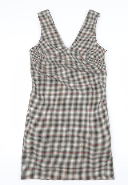 NEXT Womens Black Check  Shirt Dress  Size 6  - Tailored