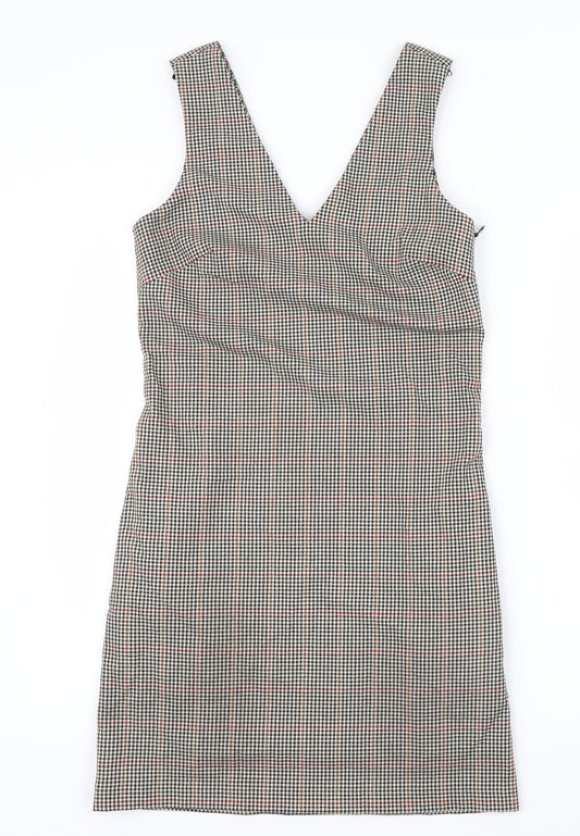 NEXT Womens Black Check  Shirt Dress  Size 6  - Tailored