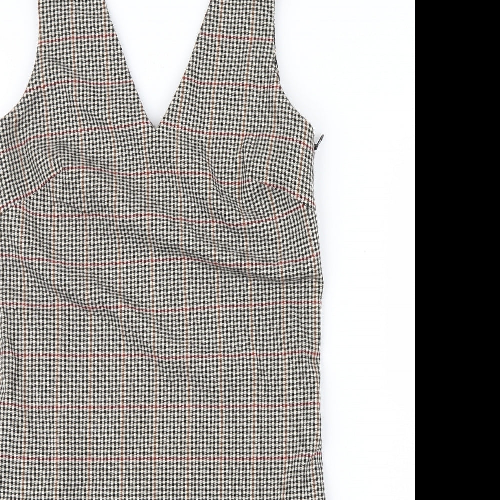 NEXT Womens Black Check  Shirt Dress  Size 6  - Tailored