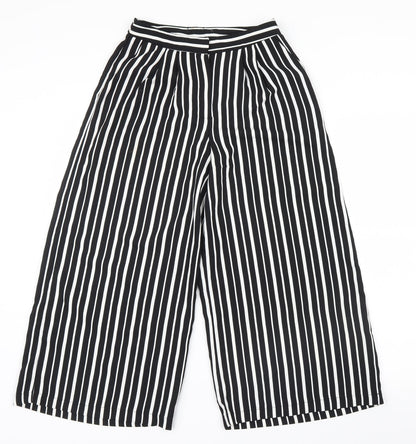 Primark Womens White Striped  Cropped Trousers Size 6 L22 in