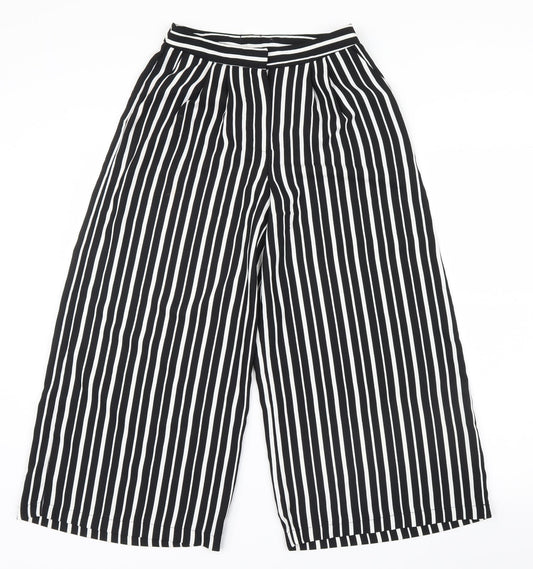 Primark Womens White Striped  Cropped Trousers Size 6 L22 in