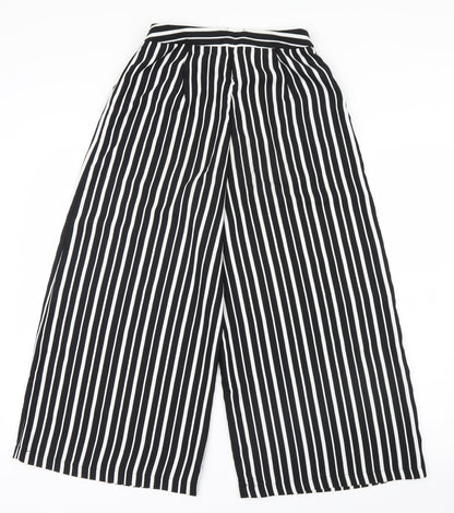 Primark Womens White Striped  Cropped Trousers Size 6 L22 in