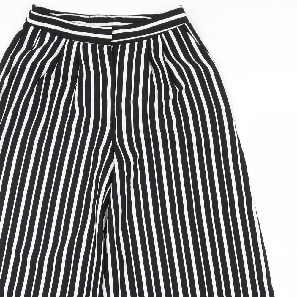 Primark Womens White Striped  Cropped Trousers Size 6 L22 in