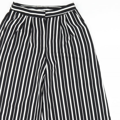 Primark Womens White Striped  Cropped Trousers Size 6 L22 in