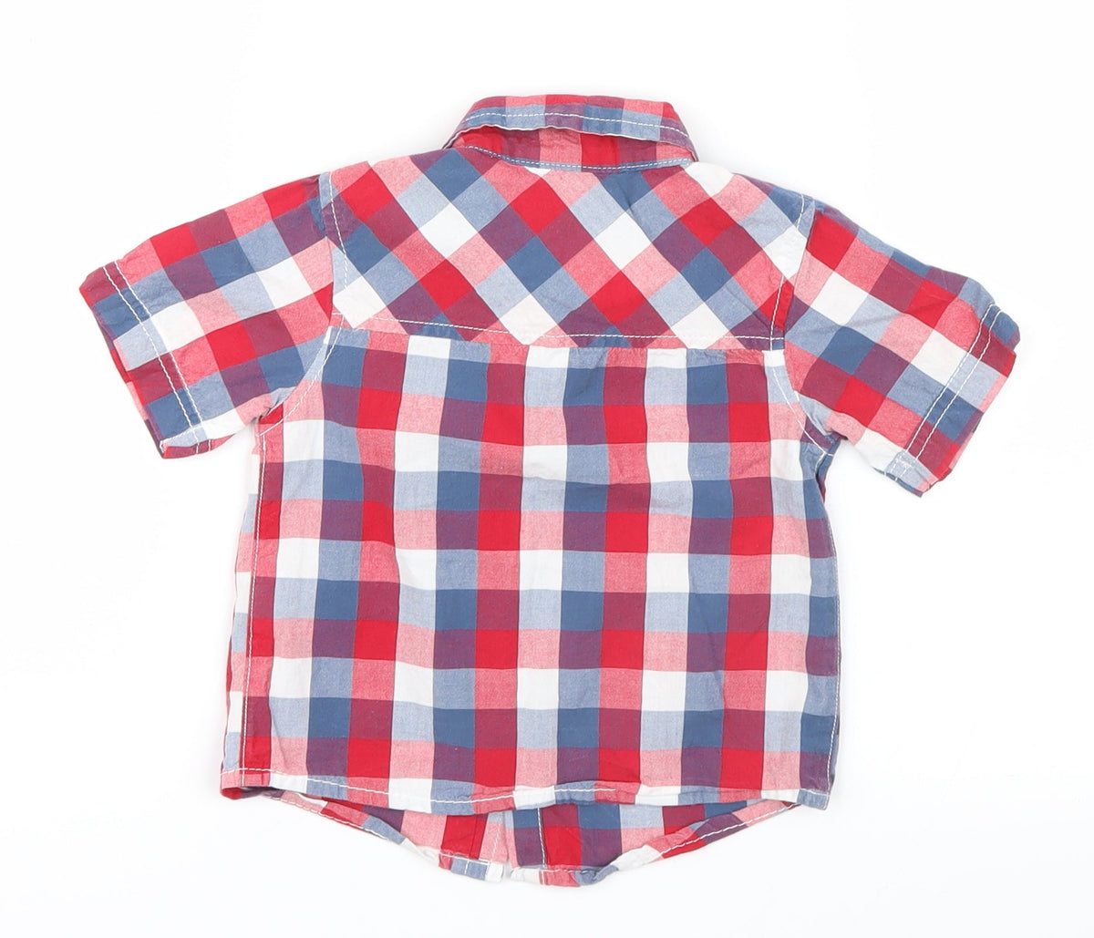 Next Boys Red Check  Basic Button-Up Size 6-9 Months