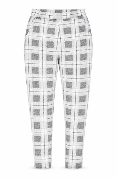 edge Womens Grey Check  Carrot Trousers Size 10 L28 in