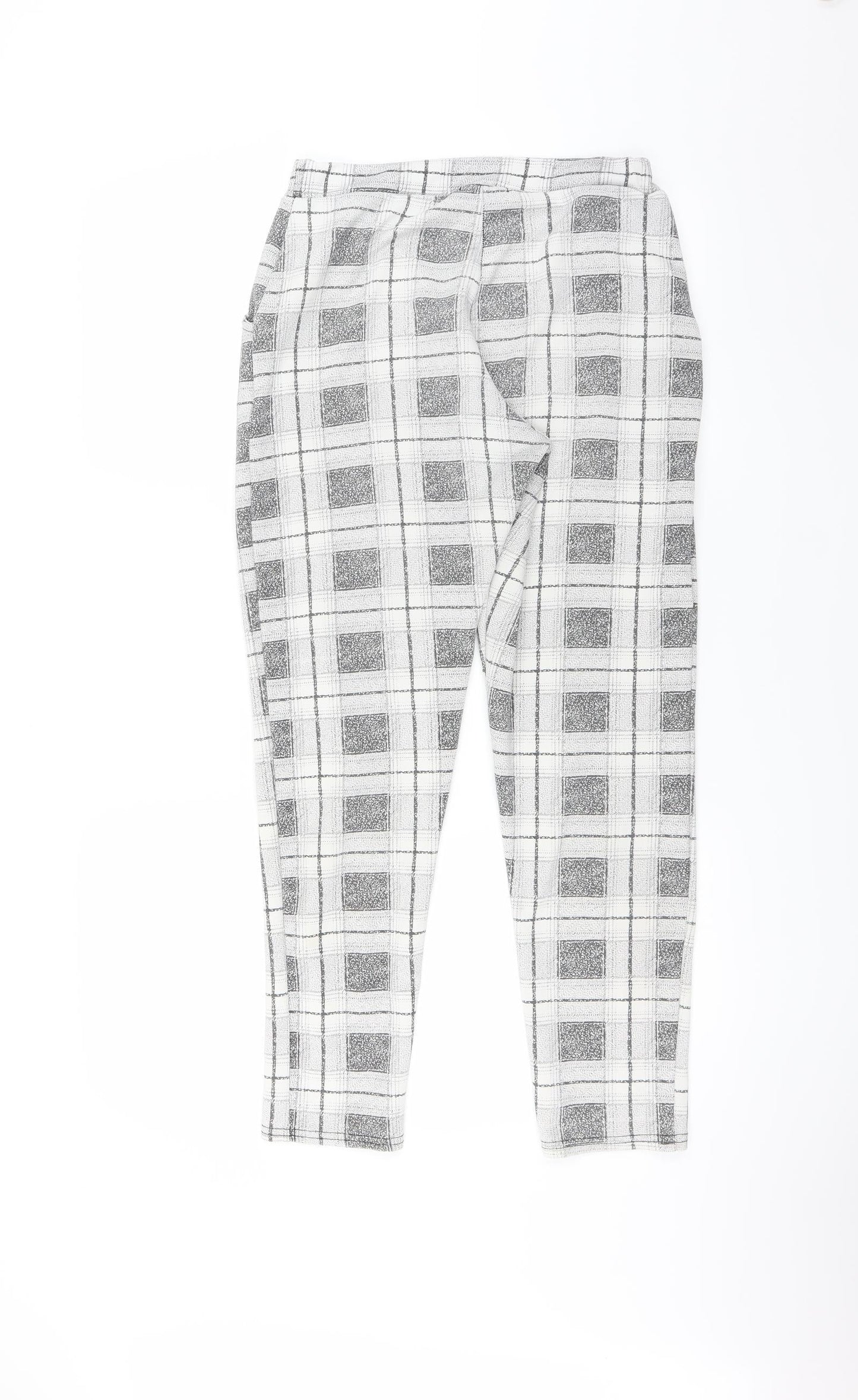 edge Womens Grey Check  Carrot Trousers Size 10 L28 in