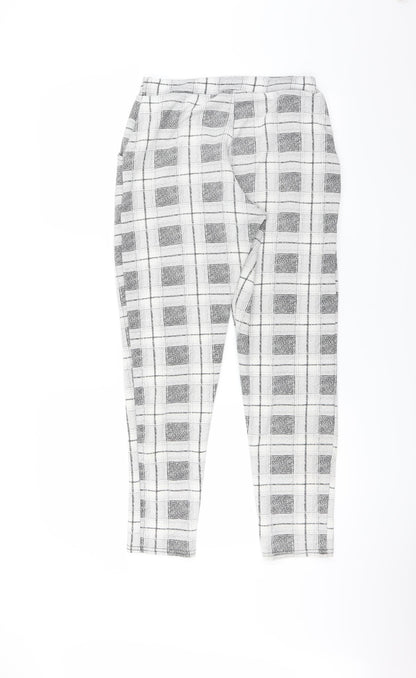 edge Womens Grey Check  Carrot Trousers Size 10 L28 in